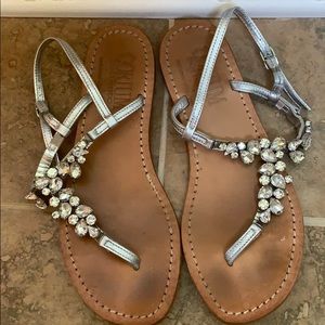 Custom Italian Leather Jeweled Sandals